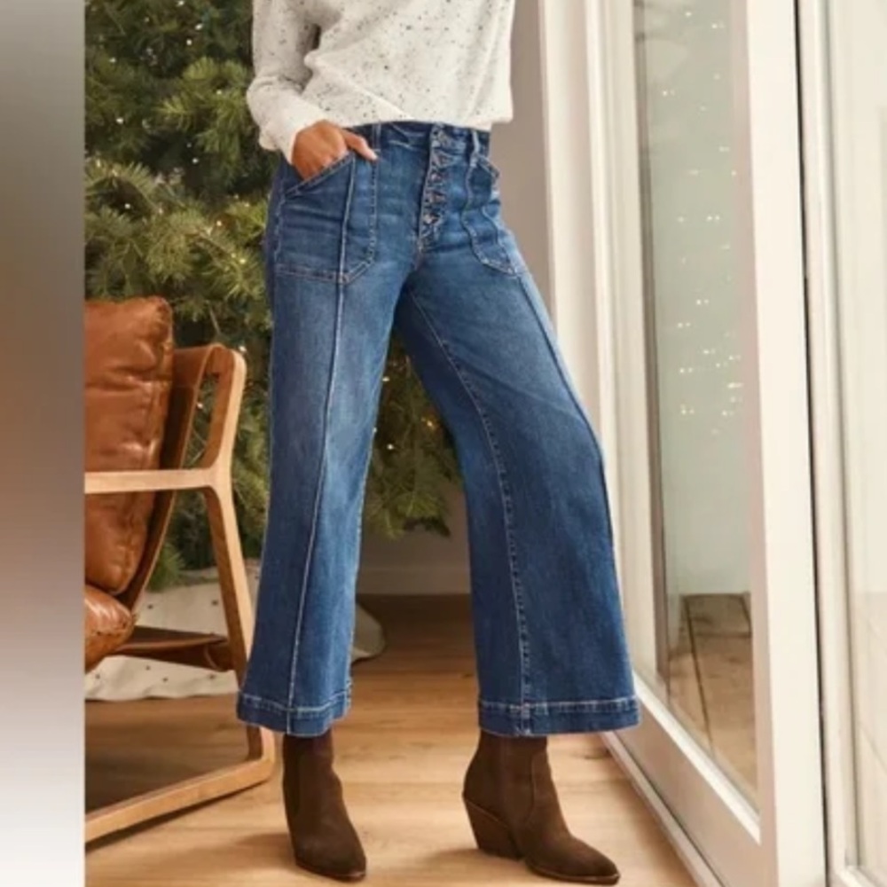 Evereve Blue Wide Leg Jeans